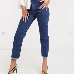 NWT Levi's Wedgie Straight Dark Blue with Fringe